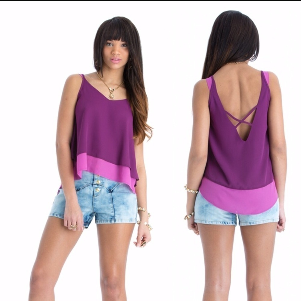 Nicki Minaj Good/BadGirl Purple Blossom Top- Medium